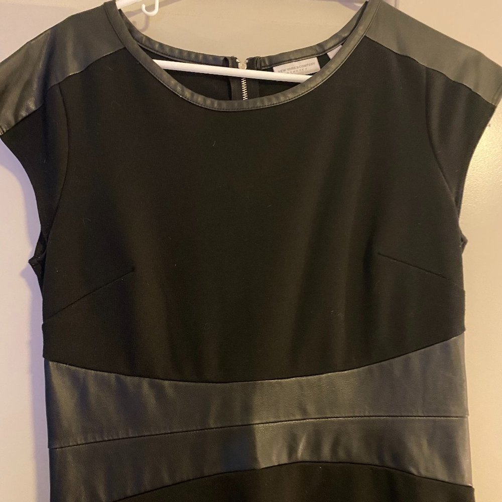 New York and Co Black Mid length w/faux leather